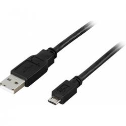 Deltaco Usb-a To Micro-usb Cable 0.25m Usb 2.0 Bulk, Black - Ledning