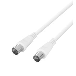 Deltaco Antenna Cable, 75 Ohm Nickel-plated Connectors, 1m - Ledning