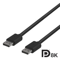 Deltaco Displayport Cable, 8k, Dp 1.4, 3m, Black - Ledning