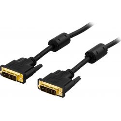 Deltaco Dvi Single Link Monitor Cable, Dvi-d 18 + 1-pin Ma-ma, 2m - Ledning