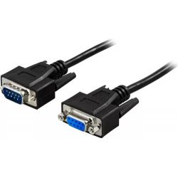 Deltaco Extension Cable Db9ma-fe 2m, Black - Ledning