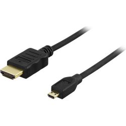 Deltaco Hdmi Cable, Hdmi High Speed With Ethernet, 4k, 2m, Black - Ledning