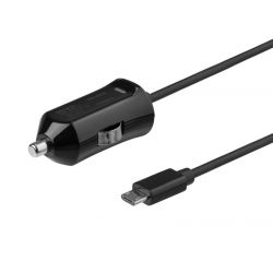 Billede af Deltaco Micro Usb Car Charger, 2.4 A, 1 M Fixed Cable, 12 W, Black - Ledning hos Arbejdslamper.dk