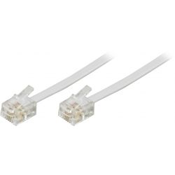Billede af Deltaco Modular Cable, 6p4c(rj11) To 6p4c(rj11), 2m, White - Ledning hos Arbejdslamper.dk