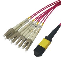 Billede af Deltaco Mpo12-lc Fan Out Fiber Cable, Upc, Om4, 1m - Ledning