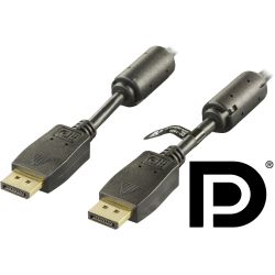 Billede af Deltaco Prme Displayport Cable, Ultra Hd @60hz, 21.6 Gb/s, 1m, Black - Ledning hos Arbejdslamper.dk