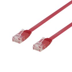 Deltaco U/utp Cat6 Patch Cable, Flat, 0.5m, 250mhz, Red - Ledning