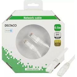 Billede af Deltaco U/utp Cat6 Patch Cable, Lszh, 0.5m, White - Ledning