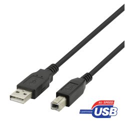 Deltaco Usb-b 2.0 Cable, Suitable For Printers, 1m Black - Ledning
