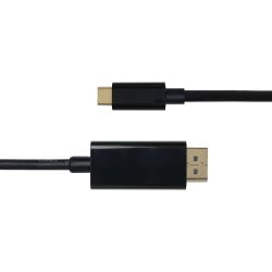 Deltaco Usb-c - Displayport Cable, 4k Uhd, Gold Plated, 0.5m, Black - Ledning