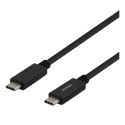 Deltaco Usb-c To Usb-c Cable, 1m, Usb-if Certified, 5gbit/s, Black - Ledning