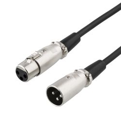 Deltaco Xlr Audio Cable 3pin Male 3pin Female 26 Awg 2m Black - Ledning