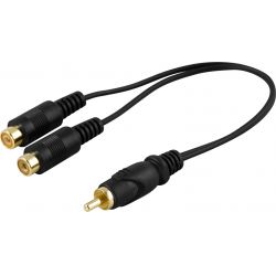 Deltaco Y-adapter 1xrca Male To 2xrca Female - Ledning