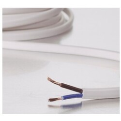 Nq Power Oval Mains Cable H03vvh2-f (2x0.75mm) 5m, White - Ledning