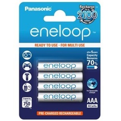 Panasonic eneloop AAA / R03 750mAh genopladelige batterier - 4 Stk. (2100 opladninger)